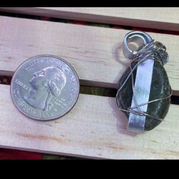 Sterling Silver 925 wire wrapped blue flash labradorite boho necklace - Picture 10 of 11